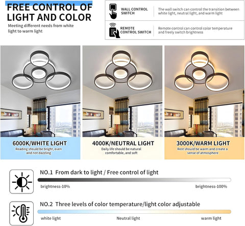 LED ceiling light with remote control