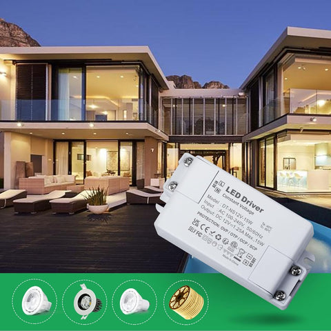 LED driver with modern house exterior and pool in the background
