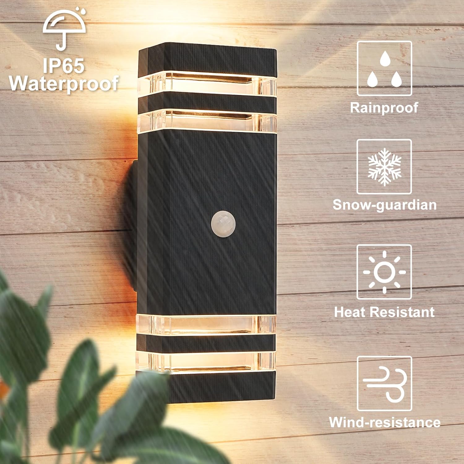 LED exterior wall light black

