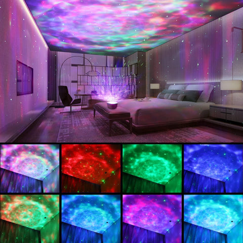 LED galaxy projector with ocean wave effects