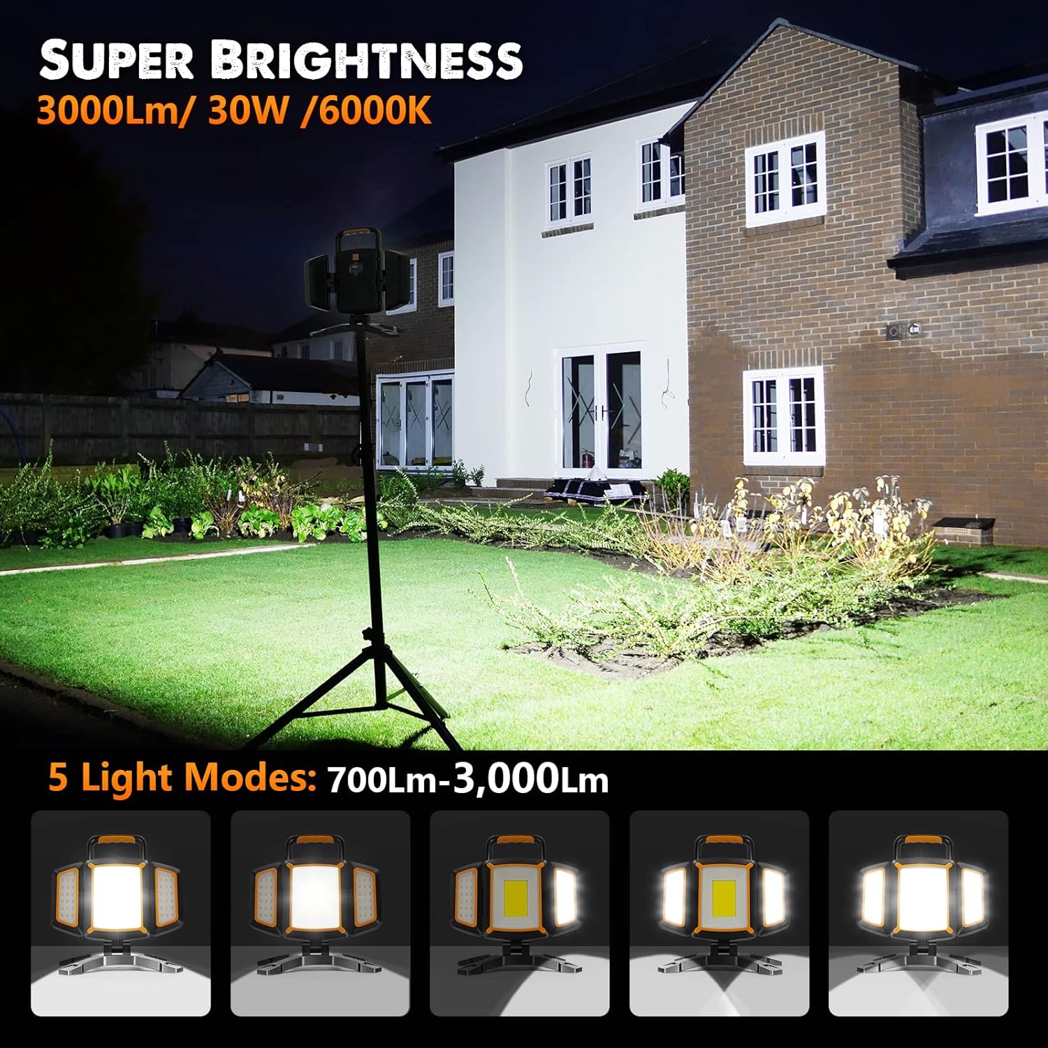 LED light bar being used outdoors with a house in the background, highlighting its brightness and features.