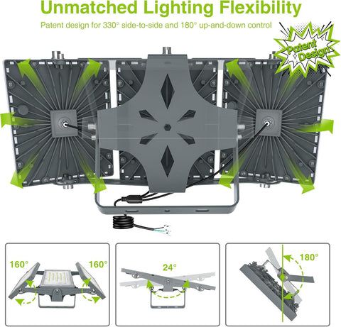LED light panel with adjustable design on a white background