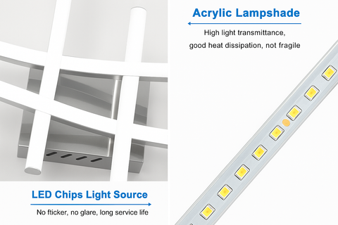 LED strip light with acrylic lampshade and text highlighting features