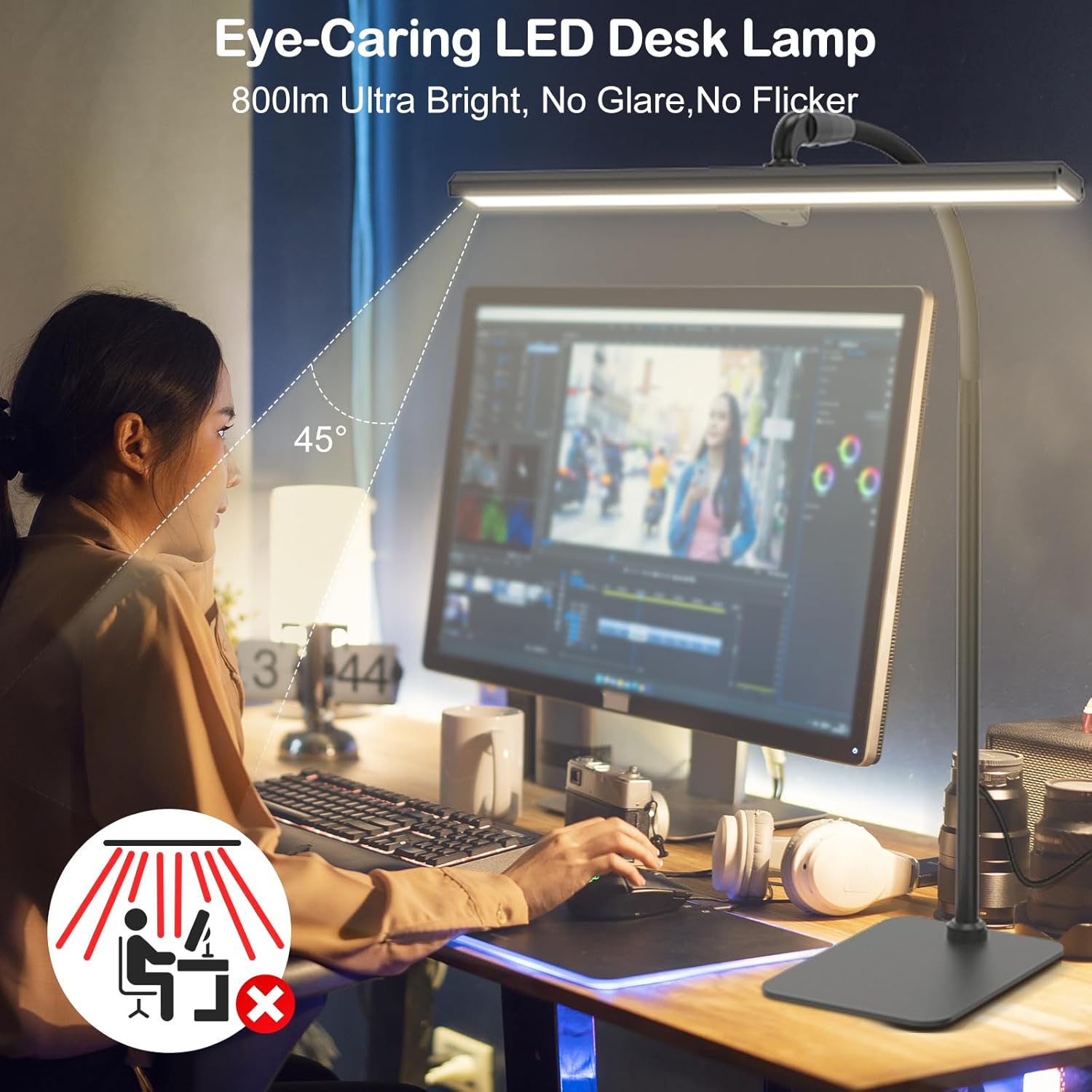 LED task light with auto timer

