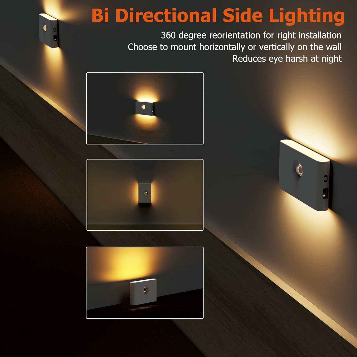 Slim design of the magnetic night light fits easily in any space

