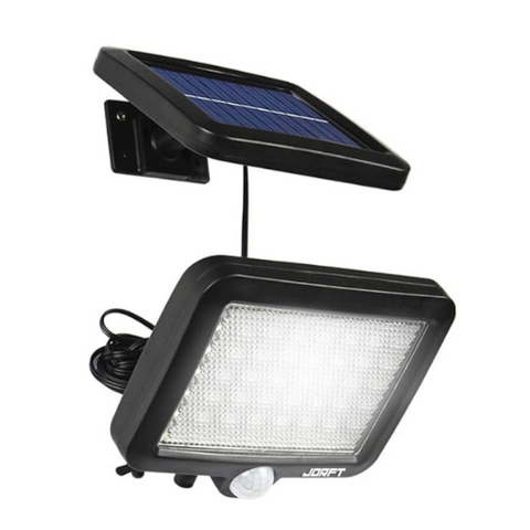 Close-up of the 56 high-intensity LEDs on the solar light

