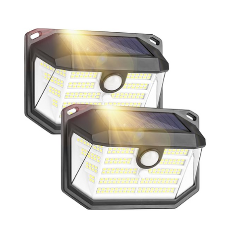Three lighting modes shown with LED brightness variations

