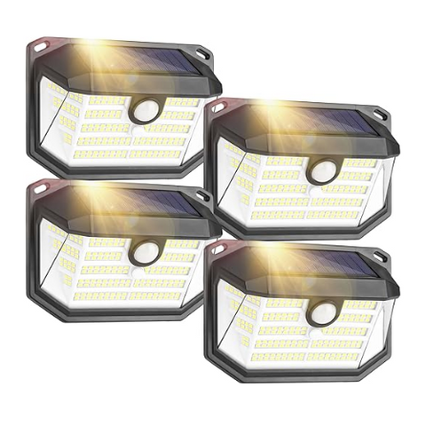 Alpha Lights branded label on solar LED security light

