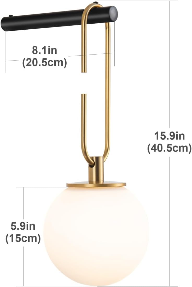 Lamp with dimensions labeled on a white background