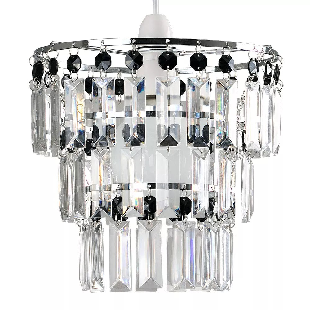 Lampshade Ceiling Pendant Light Shade Acrylic Crystal Easy Fit Chandelier Modern