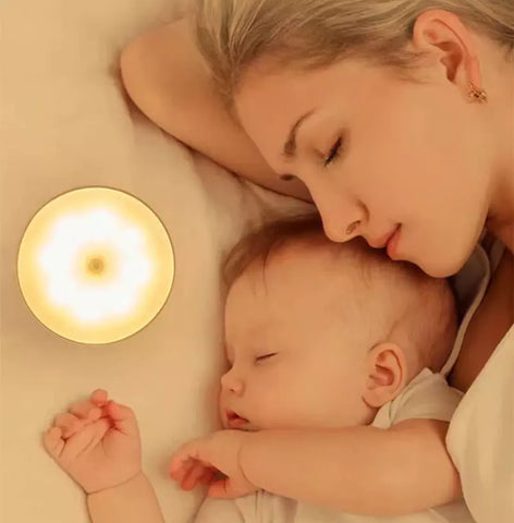 Close-up of the intelligent body induction lamp with motion sensor

