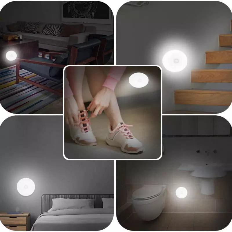 Led Night Light : Motion Sensor Light Intelligent Body Induction Lamp USB Rechargeable Wireless Cabinet Light 2 Color Mode for Stair Bedroom LivingRoom Bathroom Kitchen Garage Wardrobe
