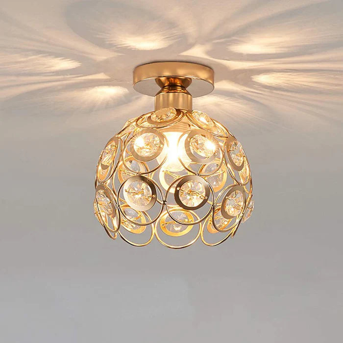 Modern ceiling light fixture in gold

