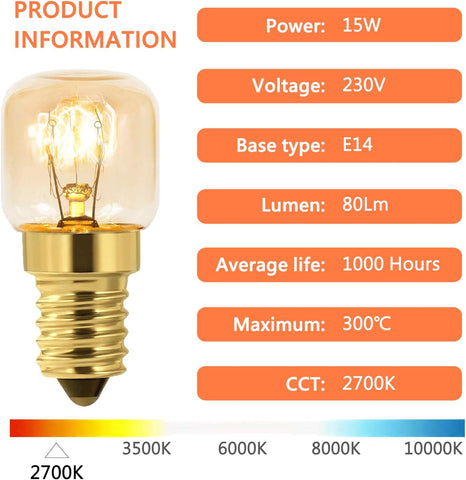 Light bulb with product information on a white background
