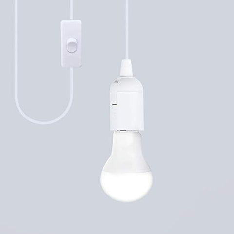 Light bulb with white base on a light gray background