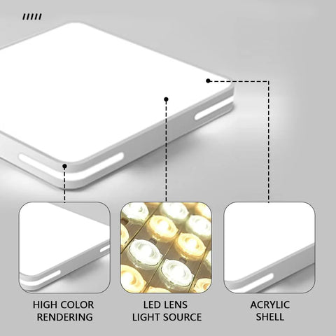 Light fixture with labeled parts on a gray background