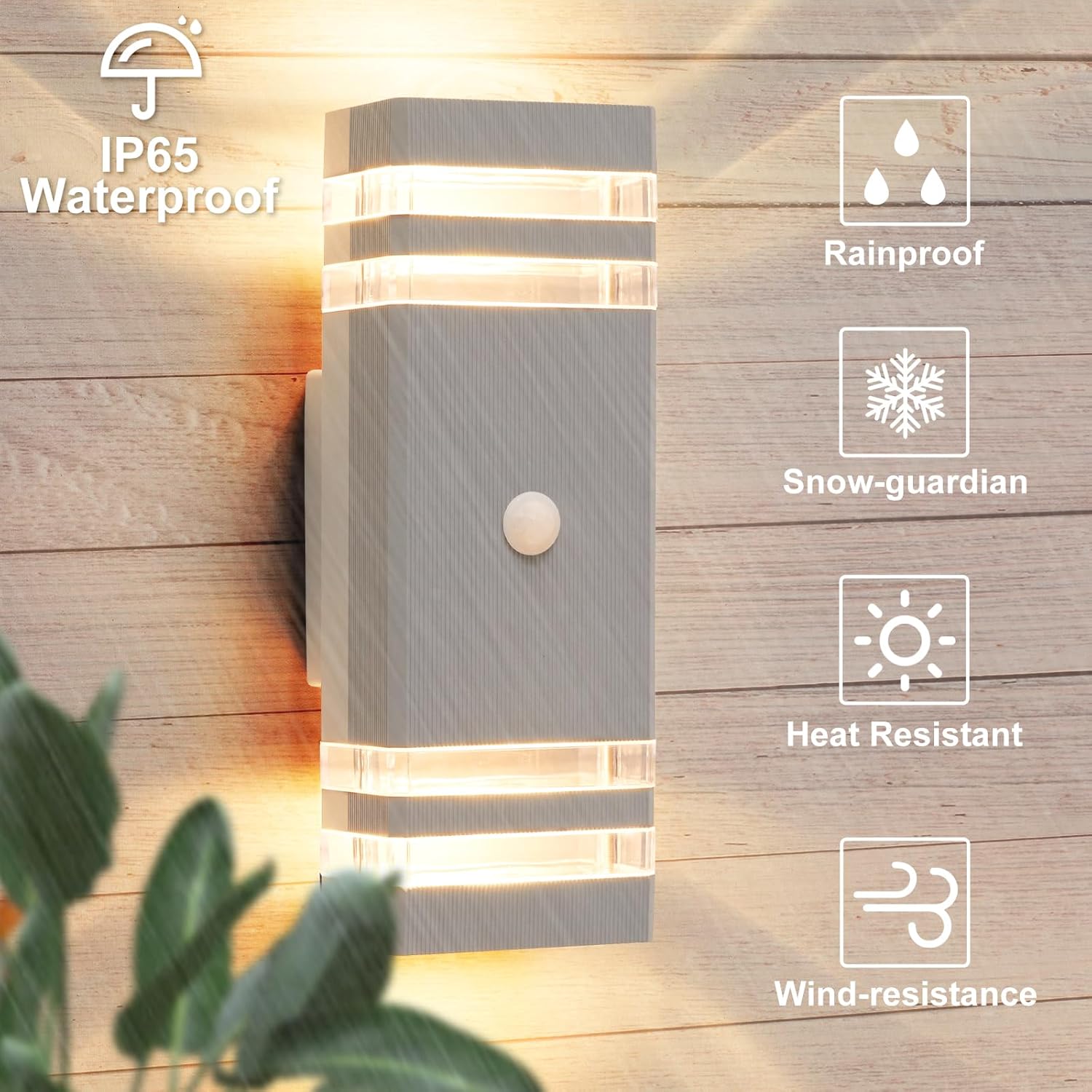 Light grey mains powered wall light

