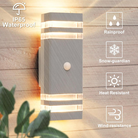 Light grey mains powered wall light

