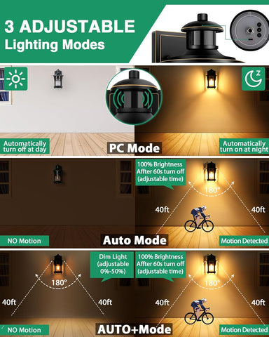 Lighting system with adjustable modes and motion detection features.