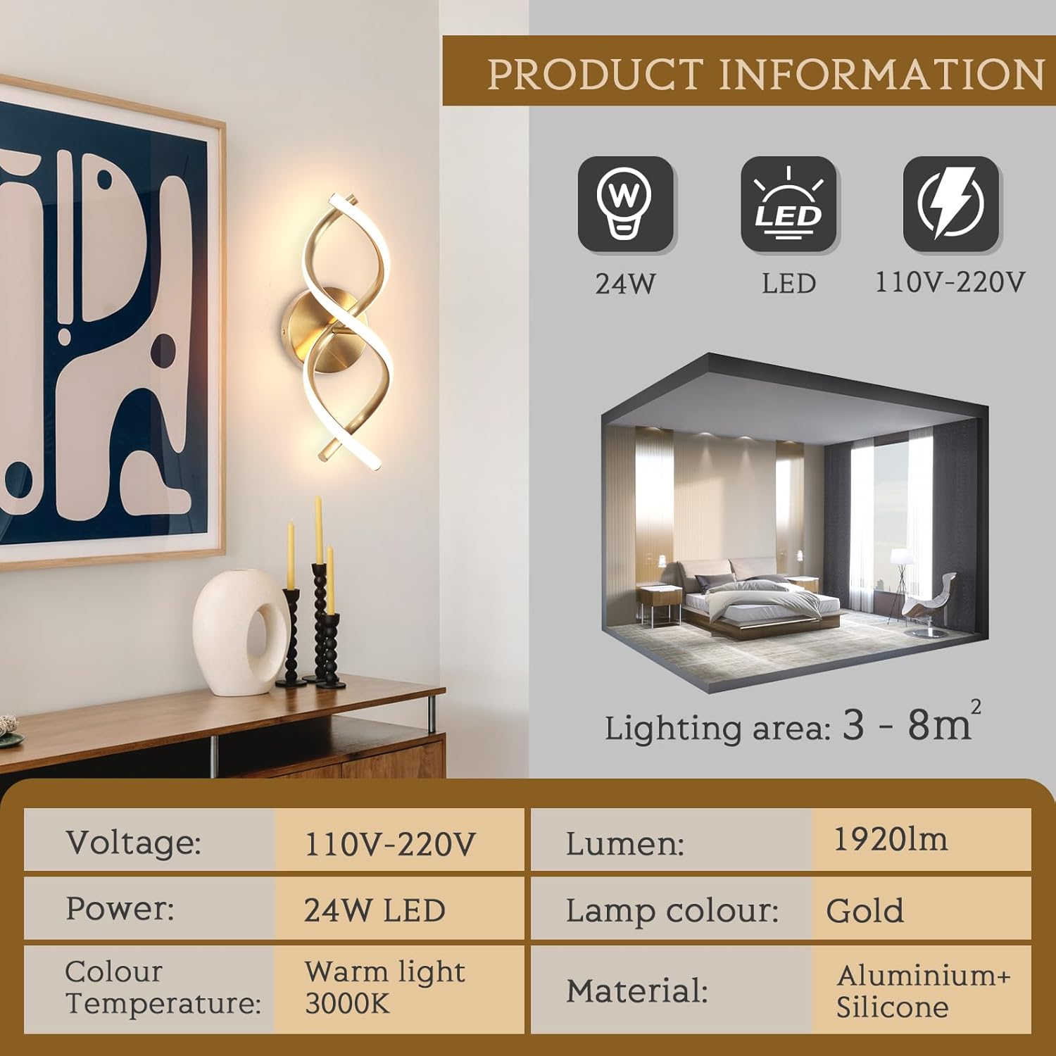 Living room LED wall sconce

