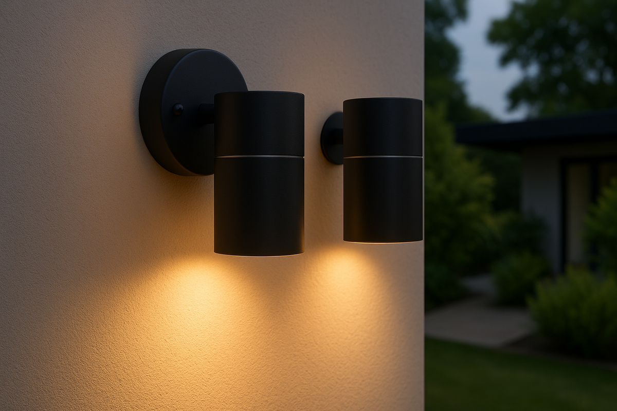 Matte black aluminium downlight wall fixture


