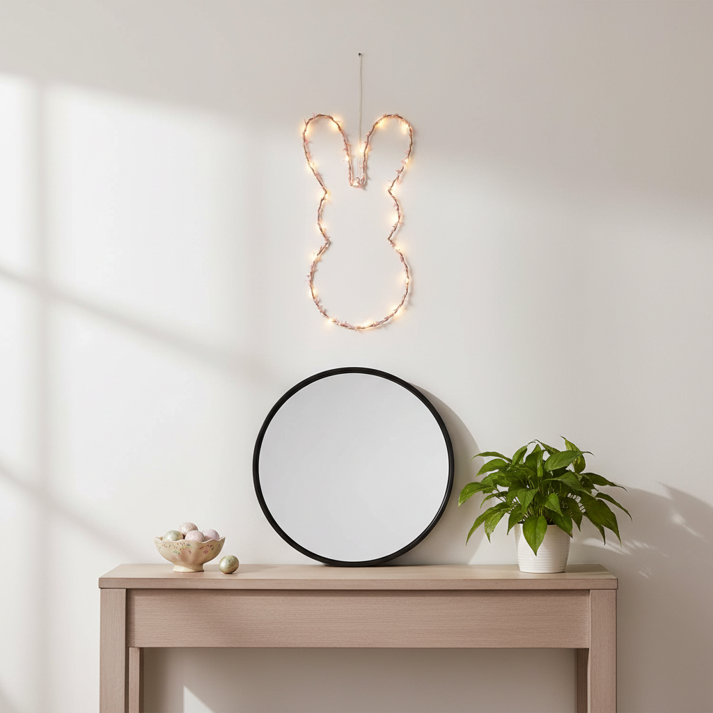 Micro LED bunny wall light for Easter décor