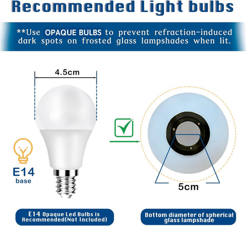 Mid Century Black Pendant Light with 18cm Milk Glass Globe | E14 Pendant Ceiling Light for Kitchen, Dining Room & Bedroom