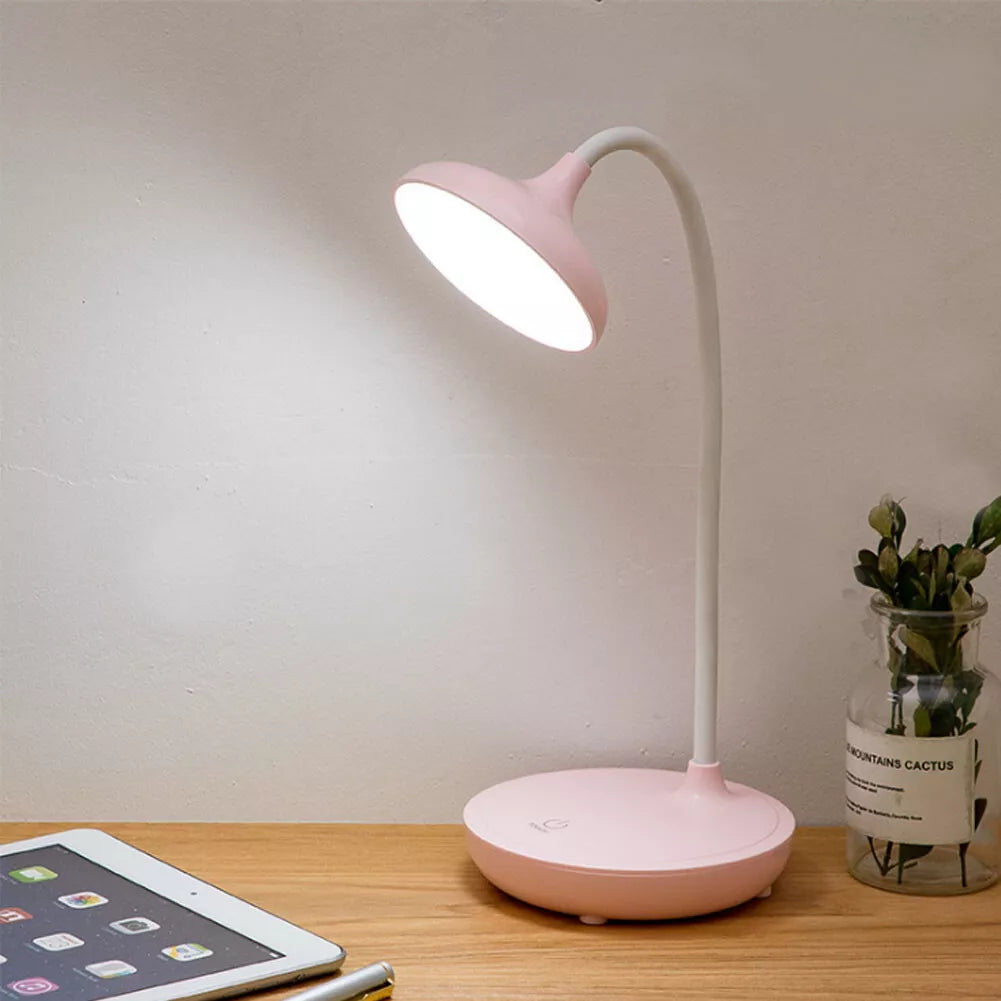 Lamp's USB charging port connected to a power source.


