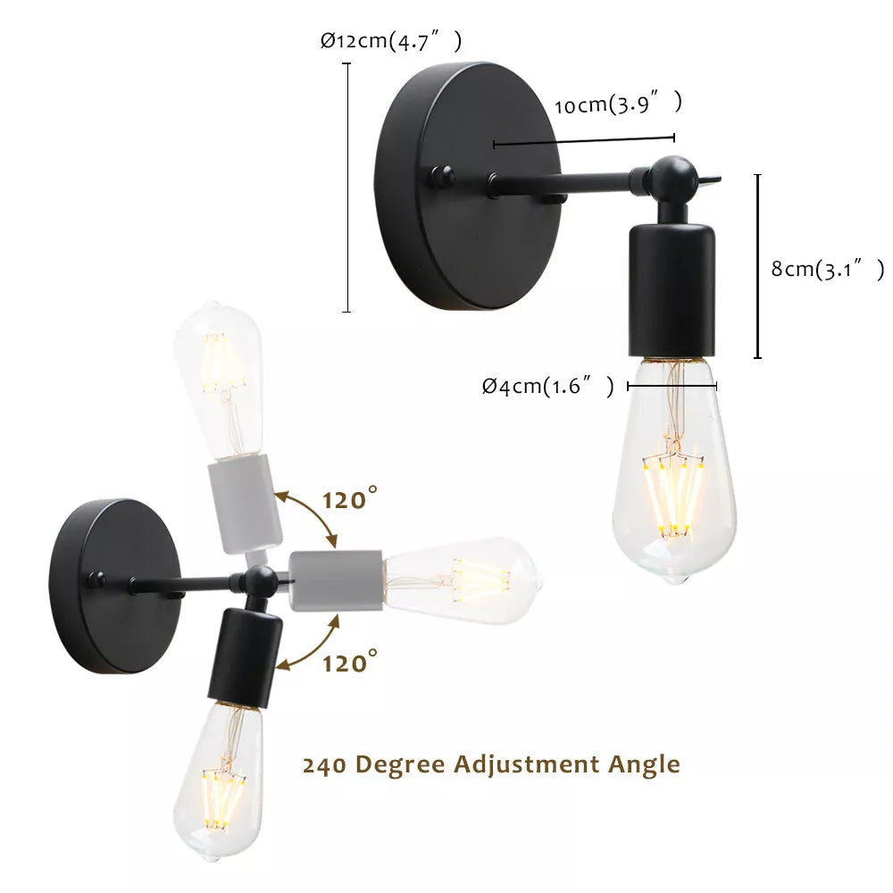 Modern 2 Pack Vintage Industrial Wall Sconce Lights in UK - Shop Now!