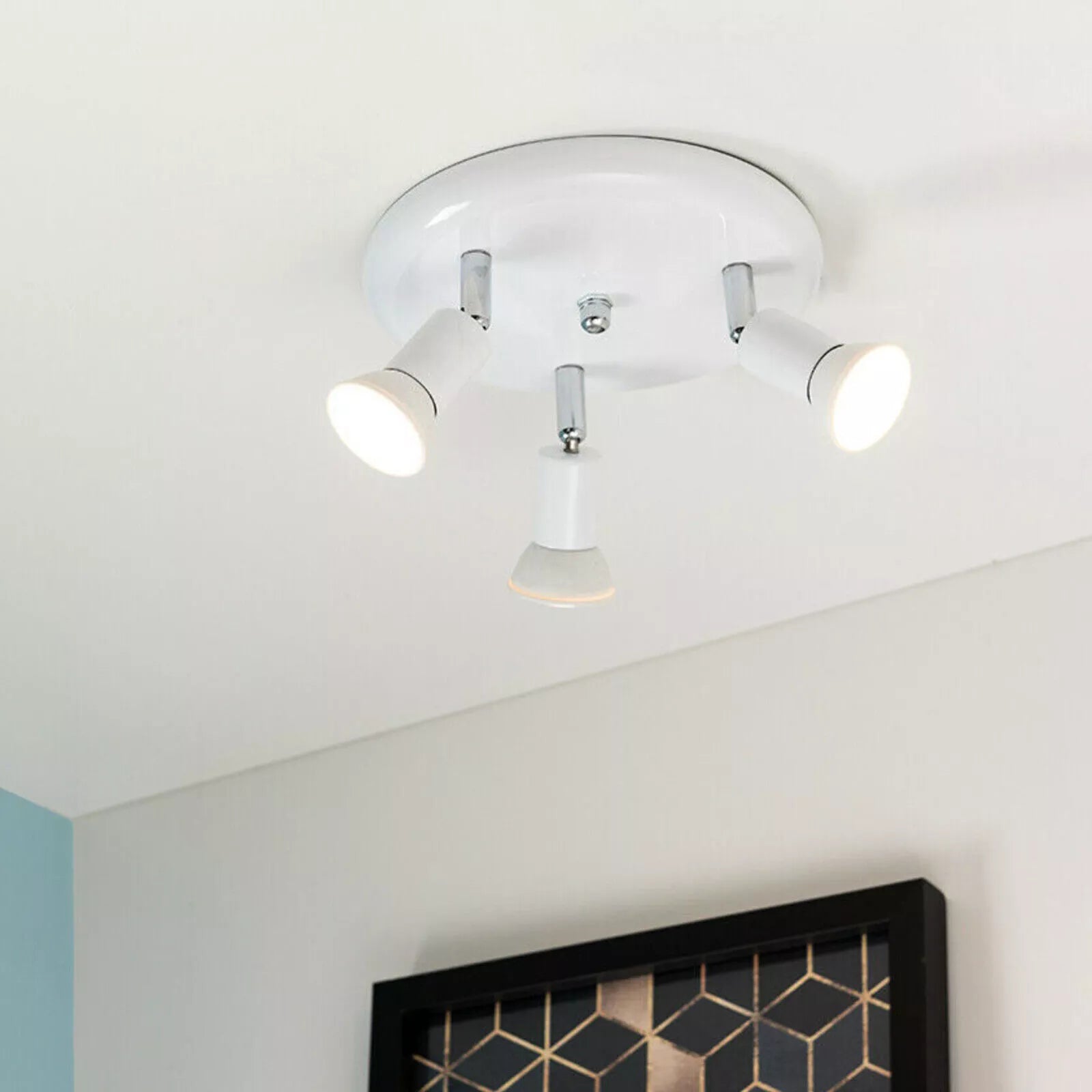 Modern Chrome Ceiling Light with LED Bulbs UK

