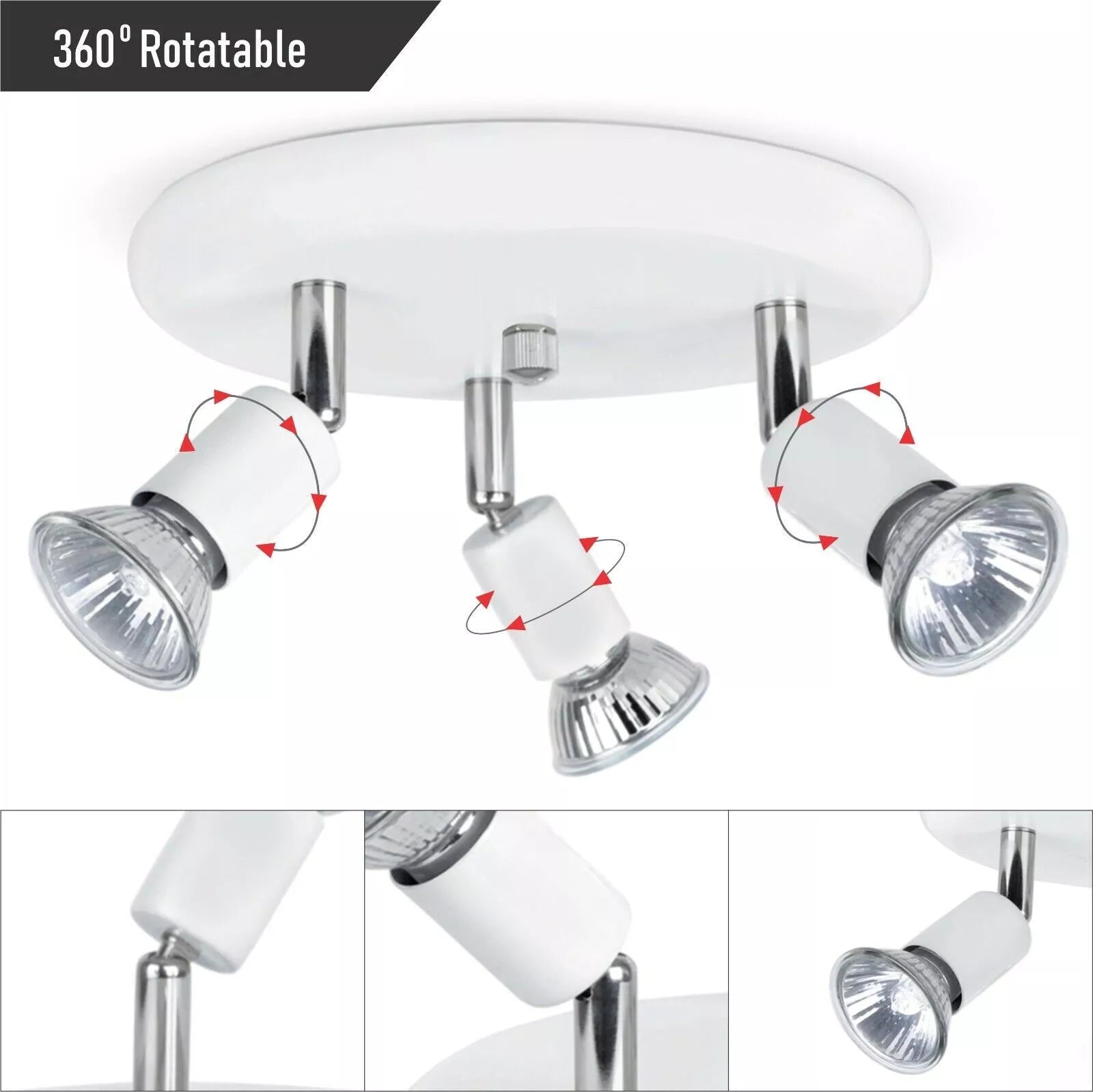 Sleek 3-Head GU10 LED Ceiling Light for UK Homes

