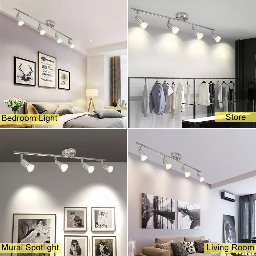 Modern 4-Way Decorative Ceiling Spotlight Adjustable in UK