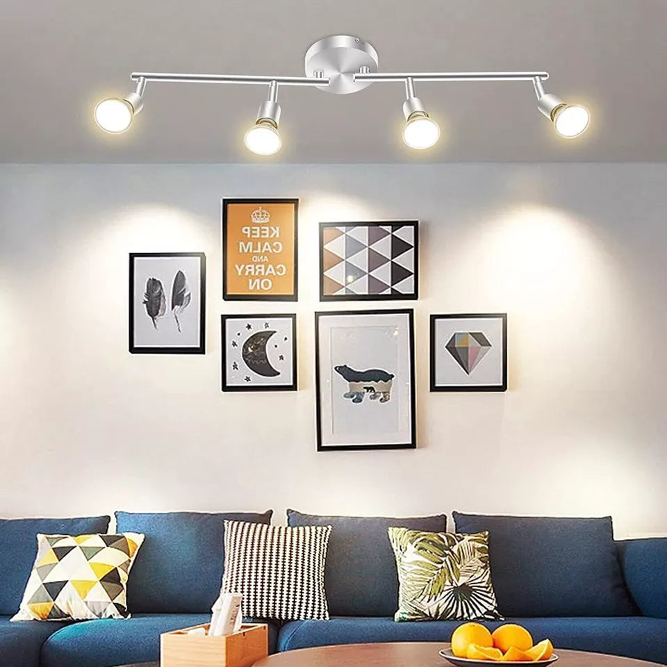 Modern 4-Way Decorative Ceiling Spotlight Adjustable in UK