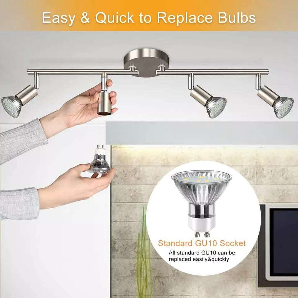 Modern 4-Way Decorative Ceiling Spotlight Adjustable in UK