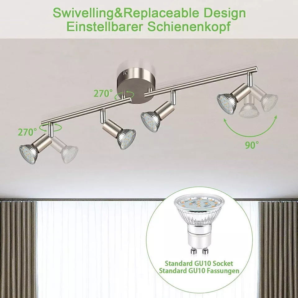 Modern 4-Way Decorative Ceiling Spotlight Adjustable in UK
