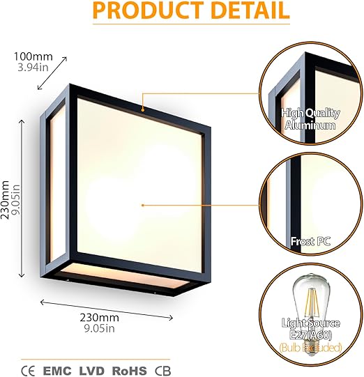 IP65 waterproof aluminium outdoor wall light


