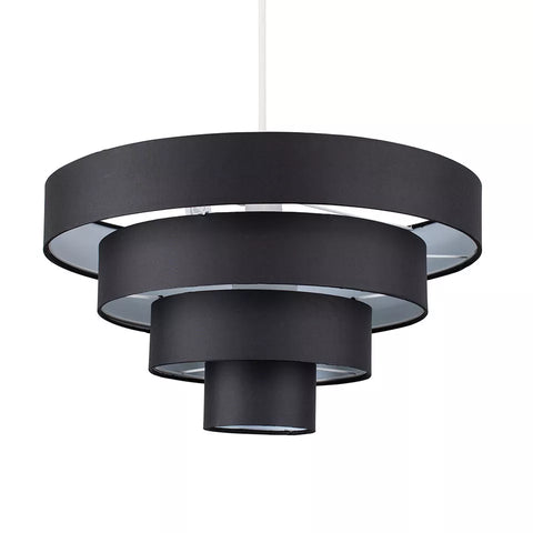 Tiered red pendant lamp cover for hallways

