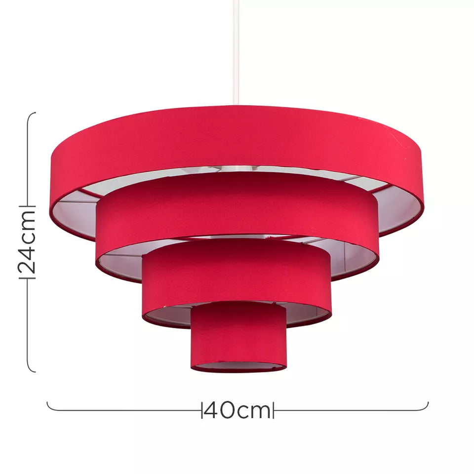 Bold layered red ceiling pendant light

