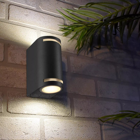 Sleek modern black up-down light for outdoors

