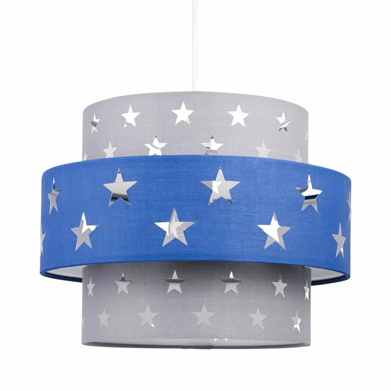 Modern Blue and Light Grey Cut Out Star Design Ceiling Light Shade | Pendant Lights, Home Décor & Improvement Essential
