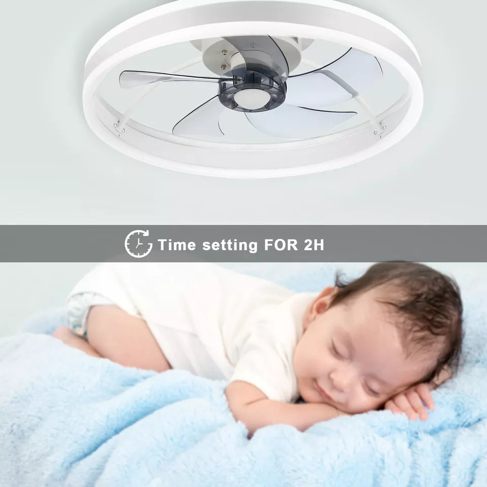 Modern Ceiling Fan with Light,Mute LED Dimmable Ceiling Fans with Remote Control,6 Speeds Reversible 60W Contemporary Ceiling Fan for Bedroom,Study Room,Dining Room
