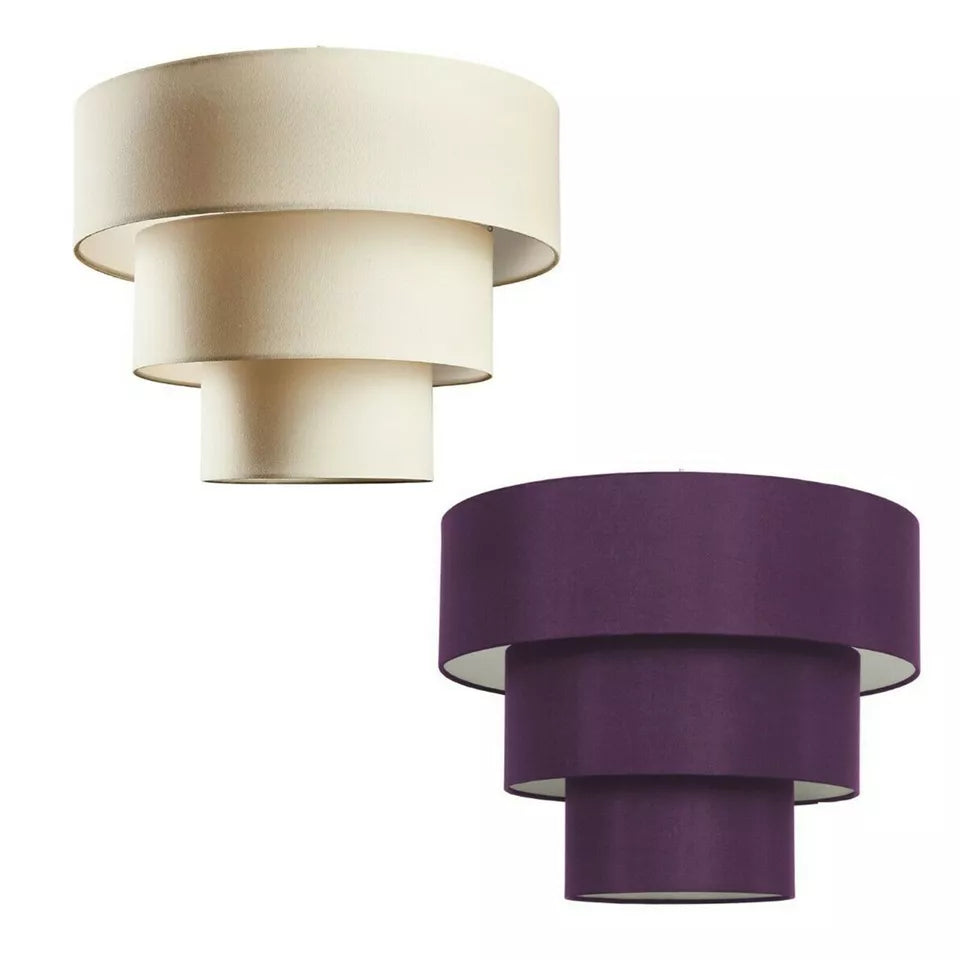 Modern Ceiling Light Shade Cotton 3 Tier Easy Fit Pendant Lampshade Lighting
