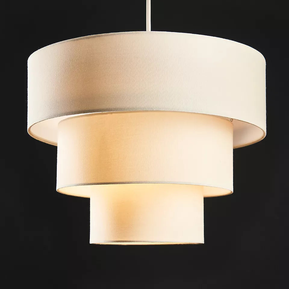 Modern Ceiling Light Shade Cotton 3 Tier Easy Fit Pendant Lampshade Lighting
