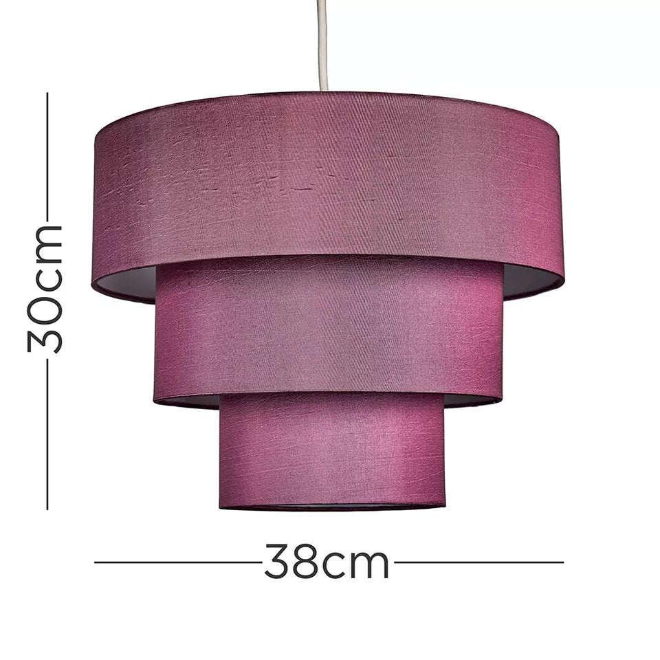 Modern Ceiling Light Shade Cotton 3 Tier Easy Fit Pendant Lampshade Lighting
