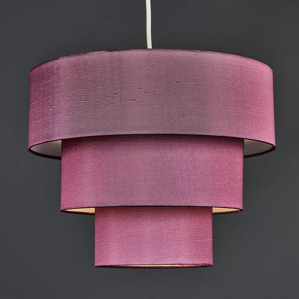 Modern Ceiling Light Shade Cotton 3 Tier Easy Fit Pendant Lampshade Lighting

