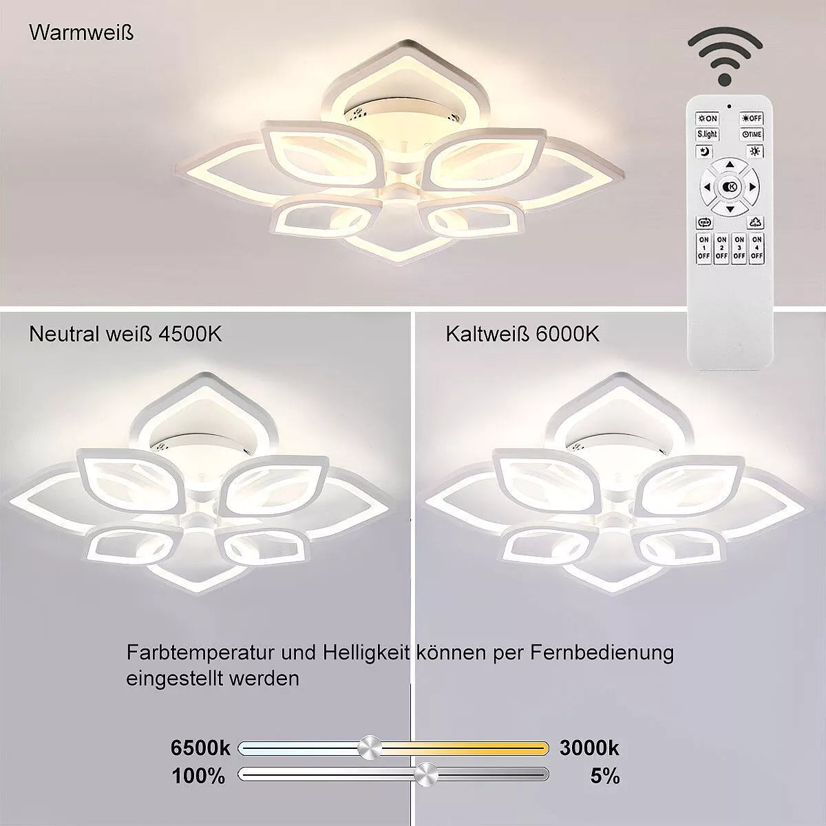 Modern Chandelier LED Lamp – White Frame Ceiling Light for Living Room & Stylish Home