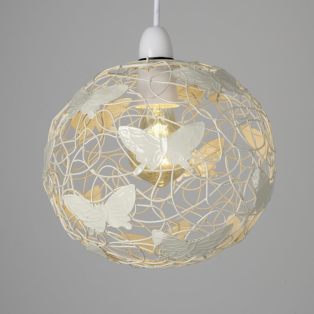 Modern Cream Wire Frame Globe Ceiling Light Shade | Pendant Lights, Home Décor & Improvement Essential
