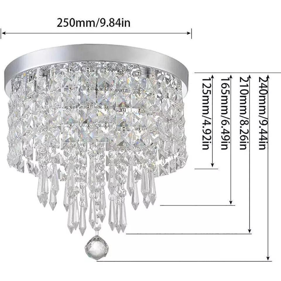 Modern Crystal Chandelier for Living Room: Elegant Design Crystal Ceiling Lamp for Bedroom Hallway Kitchen - Silver Crystal Ceiling Light for Ceiling - G9 Head Crystal Lamps
