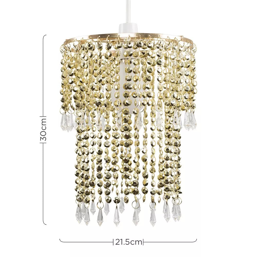 pendant light shade with jewel effect

