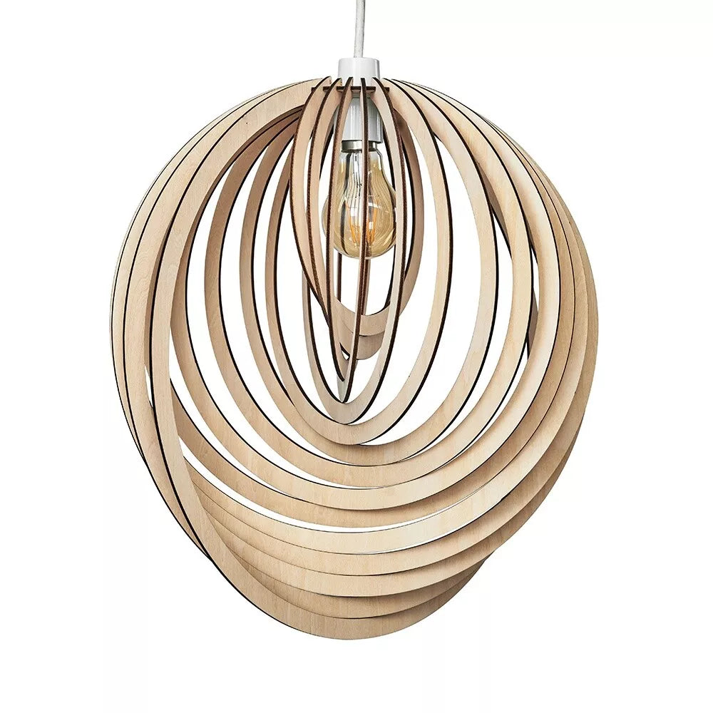 Modern droplet wooden spiral light shade

